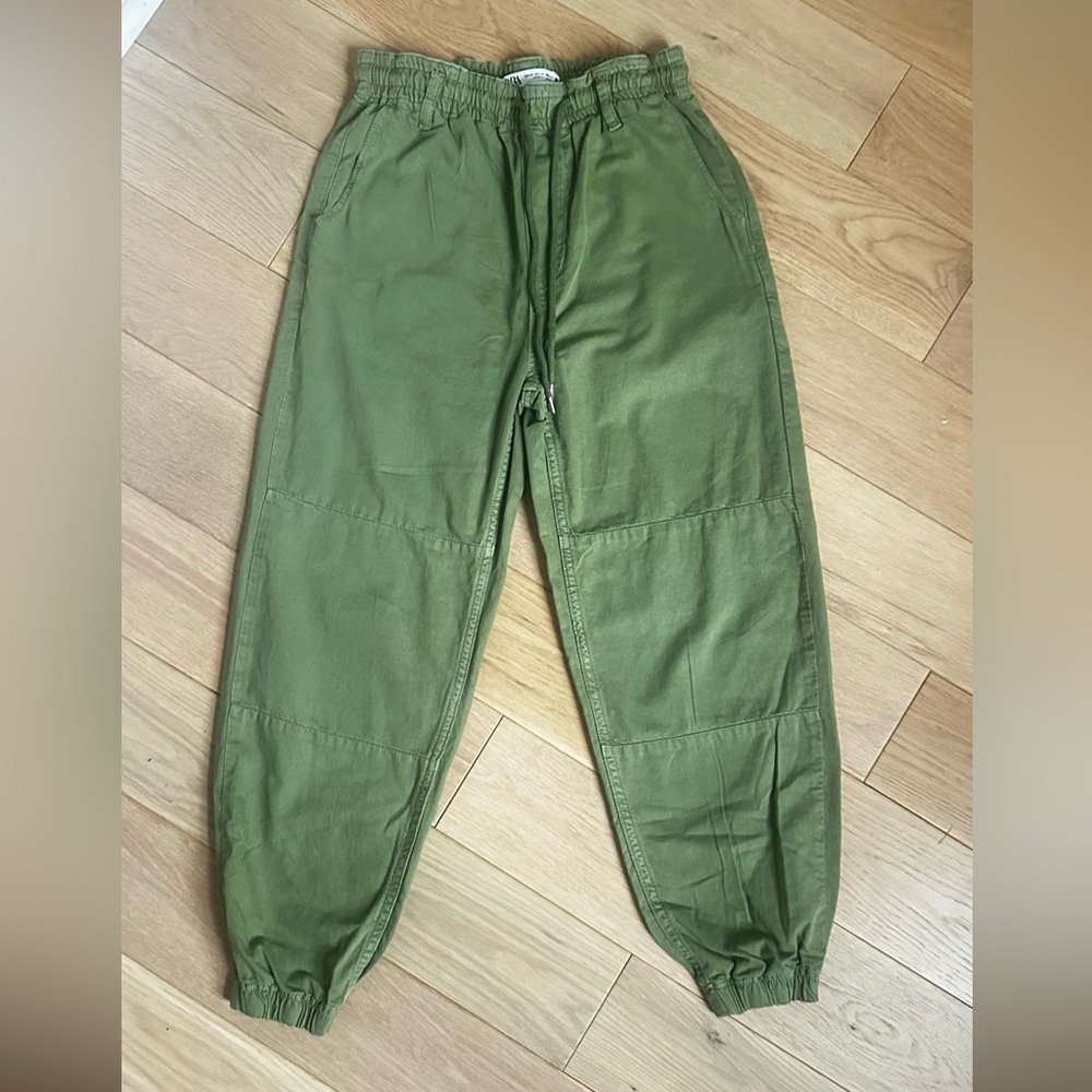 Zara wide leg parachute barrel leg army pant size xs